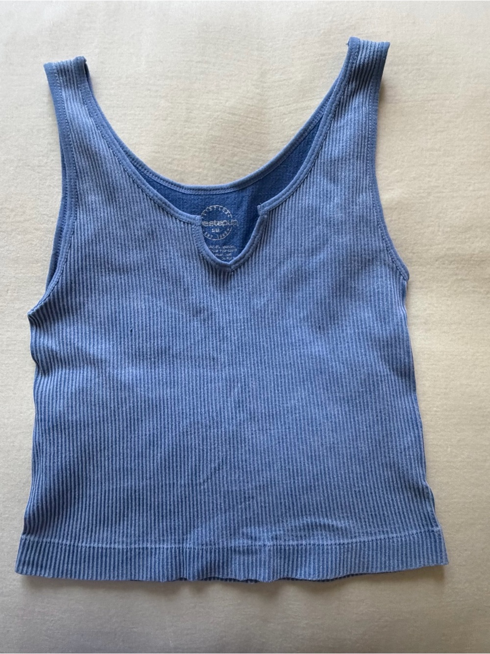 Ribbed Blue Tank Top - Women